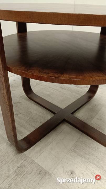 ława stolik kawowy design Halabala okrągły gięty Radomsko