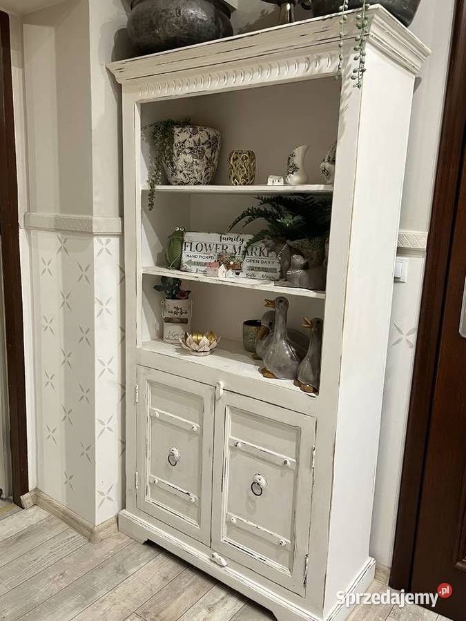 Regał biały drewniany prowansalski Żary