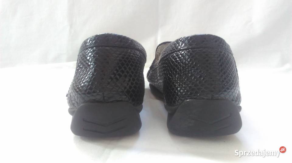 Buty damskie Mokasyny czarne r 375 stan Białystok sprzedam