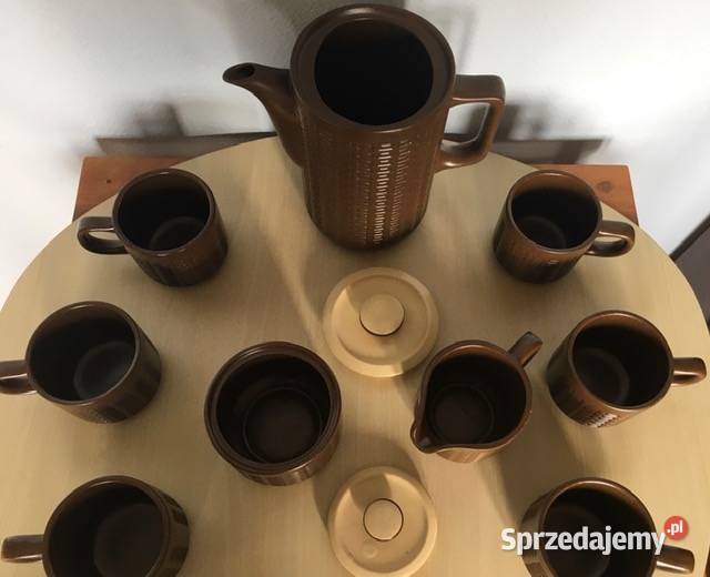 Vintage Elegancki brązowy komplet do kawy Dom i Ogród Nowy Sącz sprzedam