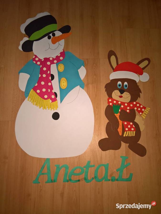 Dekoracje zimowe z brystolu dwustronne