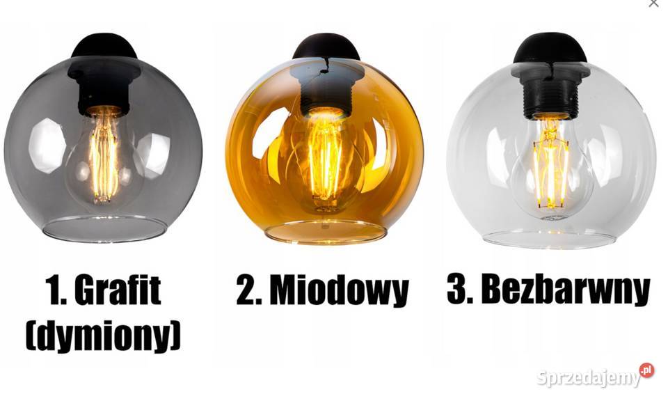 LAMPA ŚCIENNA KINKIET SZKLANA KULA METAL