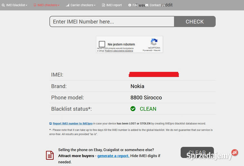 Telefon Nokia 8800 Sirocco Gold 18k ochrona