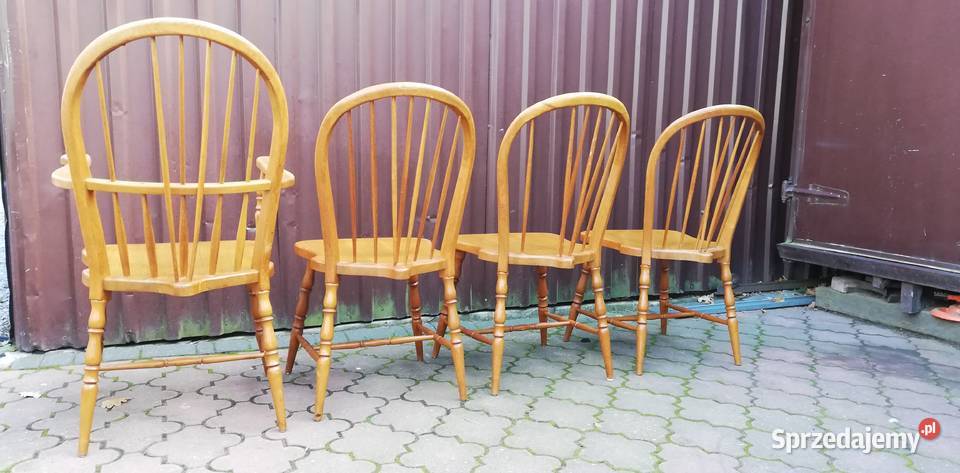 Krzesło krzesła 4 drewniane stylowe fotel Sulbiny