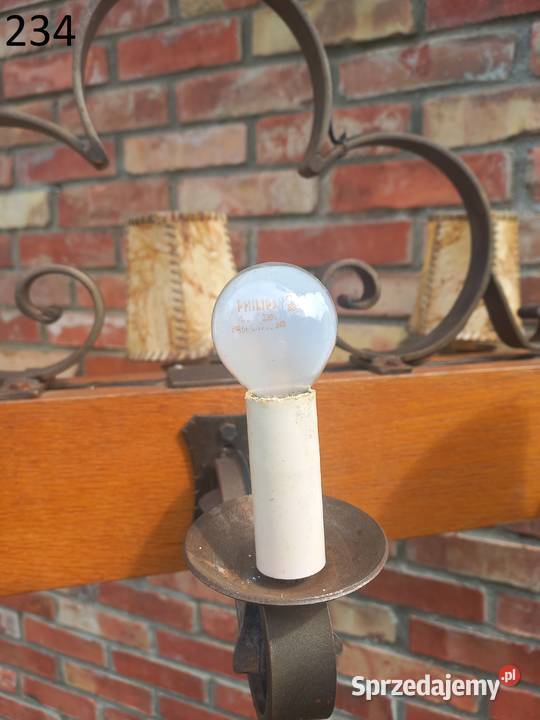 Żyrandol drewniany 6 punktów światła b ciężki z Lampy wiszące sprzedam