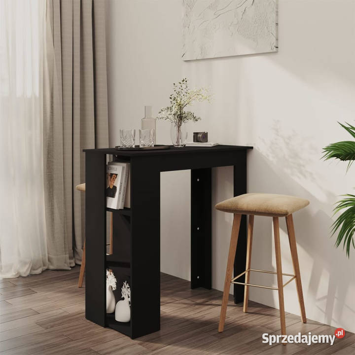 Stolik barowy z półkami czarny 102x50x1035 Warszawa sprzedam