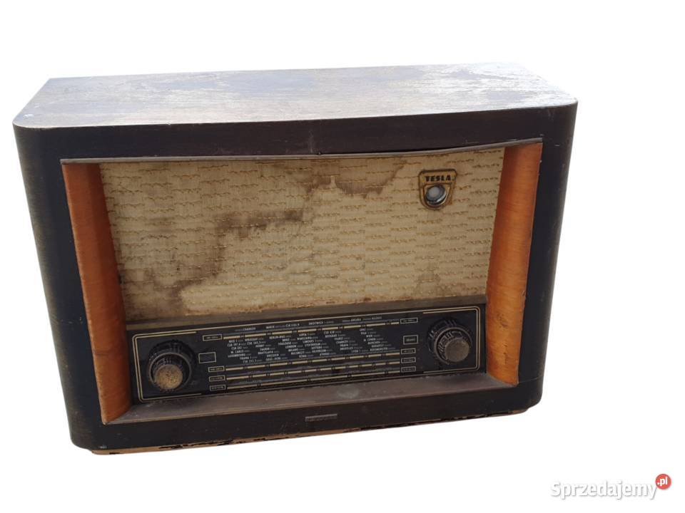 Stare Czechosłowackie Radio TESLA 521A drewno