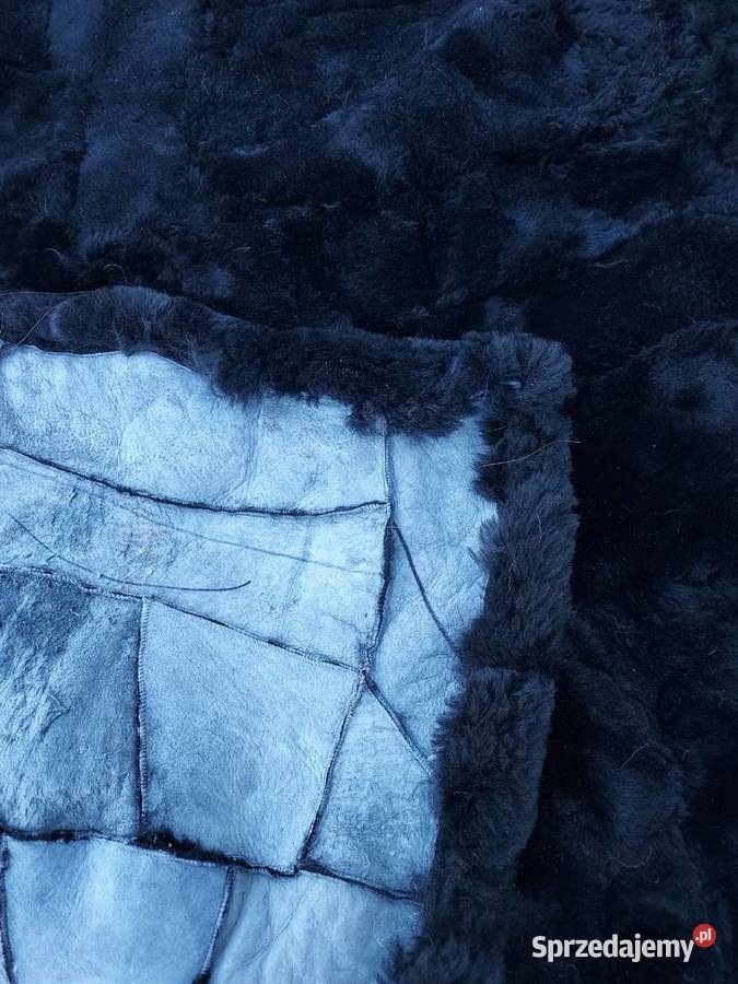 Dywan Skórzany Czarny Skóra Owcza Naturalna Szaflary