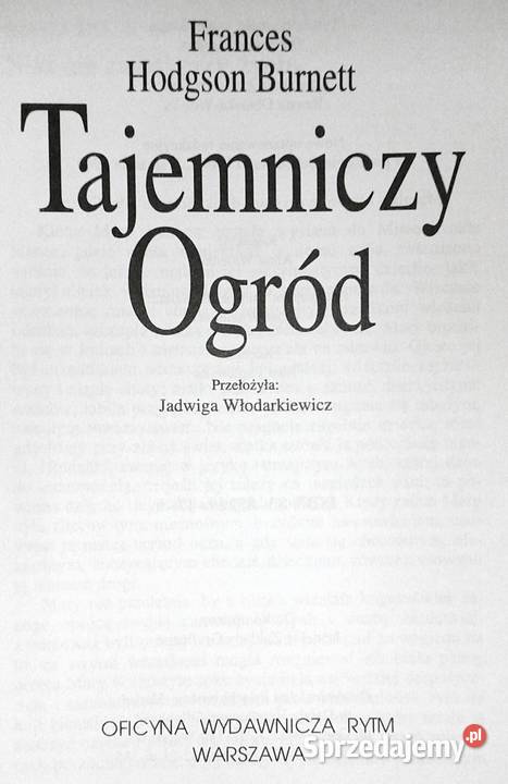 Tajemniczy ogród Frances Hodgson Burnett Chełm
