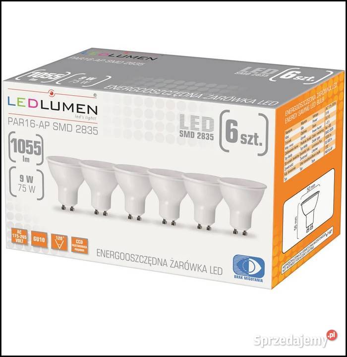 Żarówka LED LEDLUMEN GU10 9W 1055lm ciepła 6 Warszawa