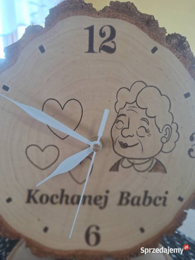 Zegar z drewnagrafika Babci Strzyżów