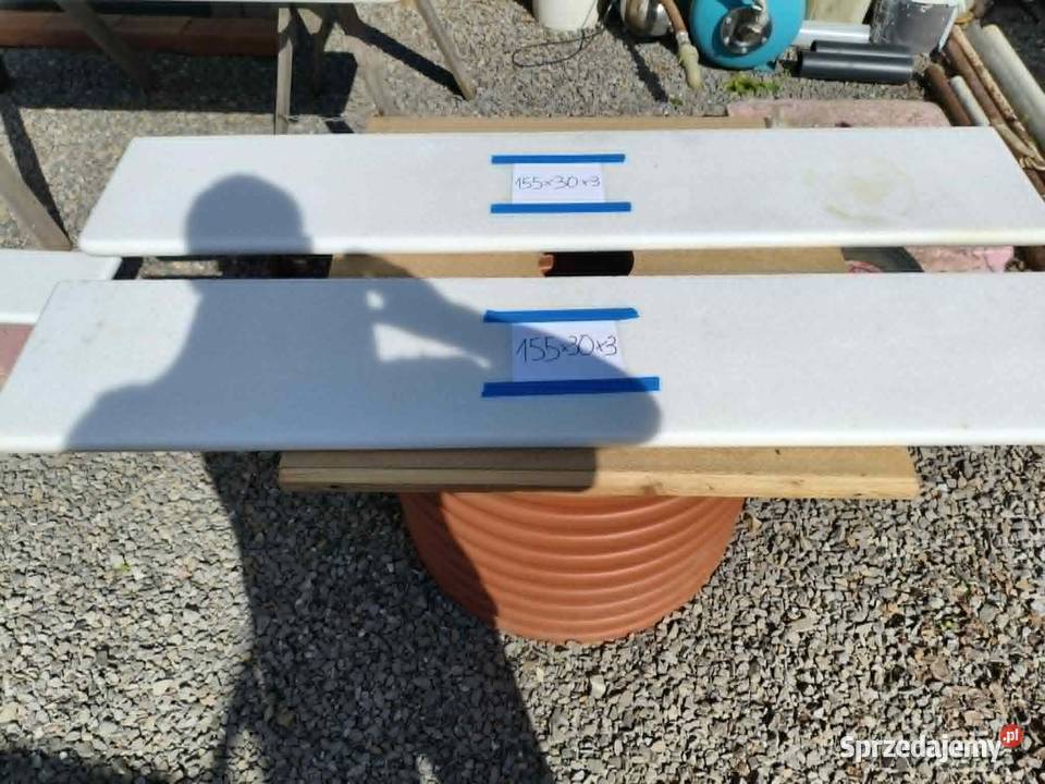 Parapet wewnętrzny kamień naturalny biały marmur Żory