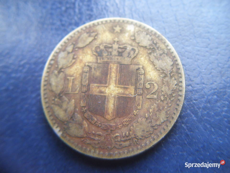 Stare monety 2 lir 1883 Włochy srebro Lesko