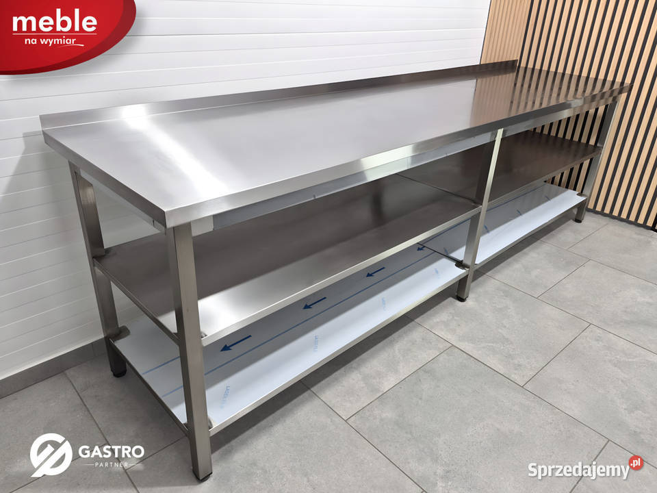 Stół przyścienny gastronomiczny z dwoma półkami wielkopolskie Ostrów Wielkopolski