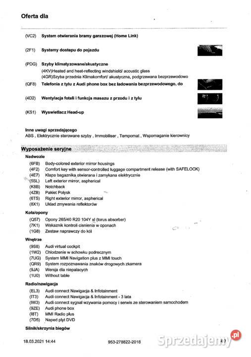 Audi A8 bogata wersja niski przebieg PEŁNA Sedan / Limuzyna Bełchatów