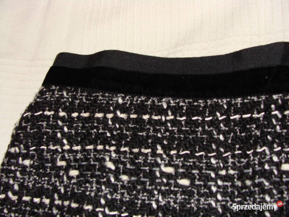 spódnica zara szanel melanż czarny łódzkie