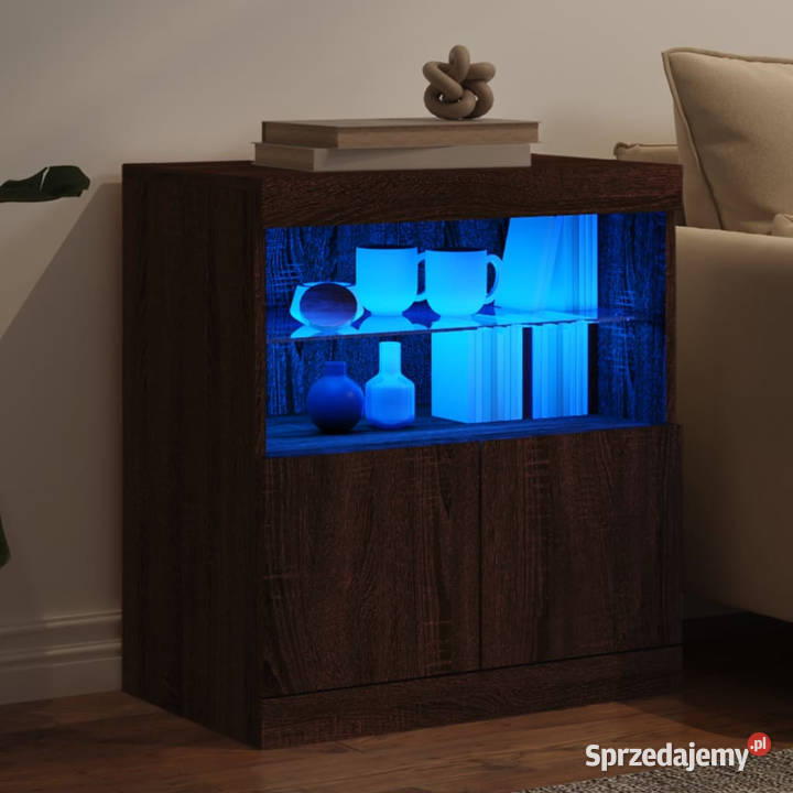 Szafka z oświetleniem LED brązowy dąb 60x37x67 mazowieckie Warszawa