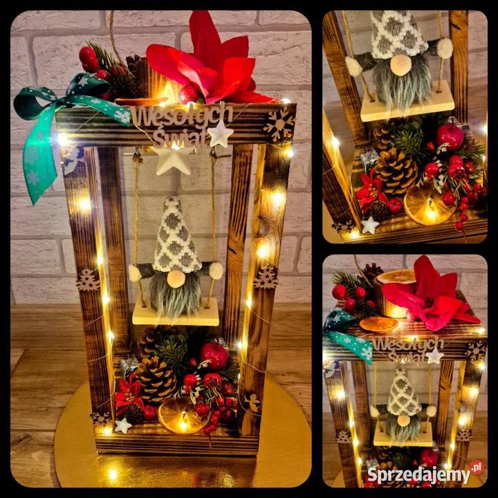 Stroiki świąteczne ze skrzatami lampiony sprzedam