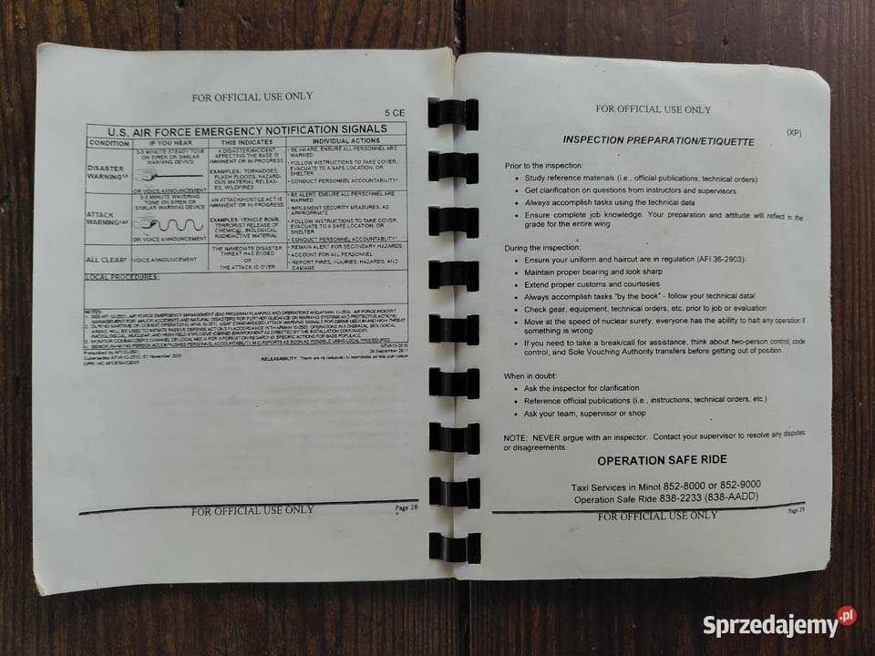 Książka manual USAF smart book 91 missile wing sprzedam