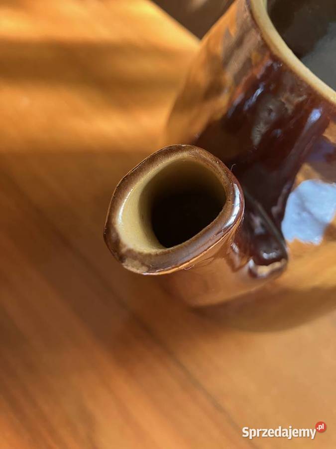 Czajnik imbryk duży porcelit PRL szkliwiony podkarpackie Nisko