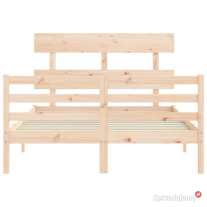 Rama łóżka z wezgłowiem lite drewno 140x200