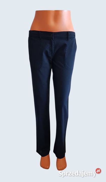 Damskie eleganckie granatowe spodnie materiałowe Chrzanów
