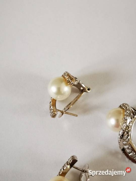 BRYLANTY zestaw złoty pierścionek kolczyki z Warszawa