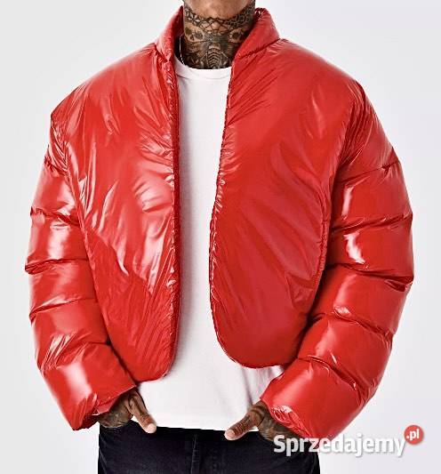 Kurtka bomberka czerwona Red Boxy Puffer Bomber