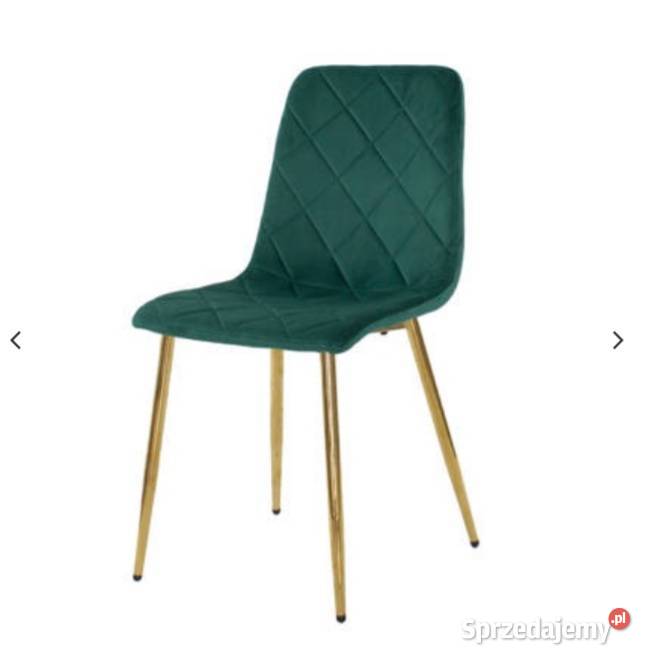 Krzesło zielone na złotych nogach welur rozne kolory