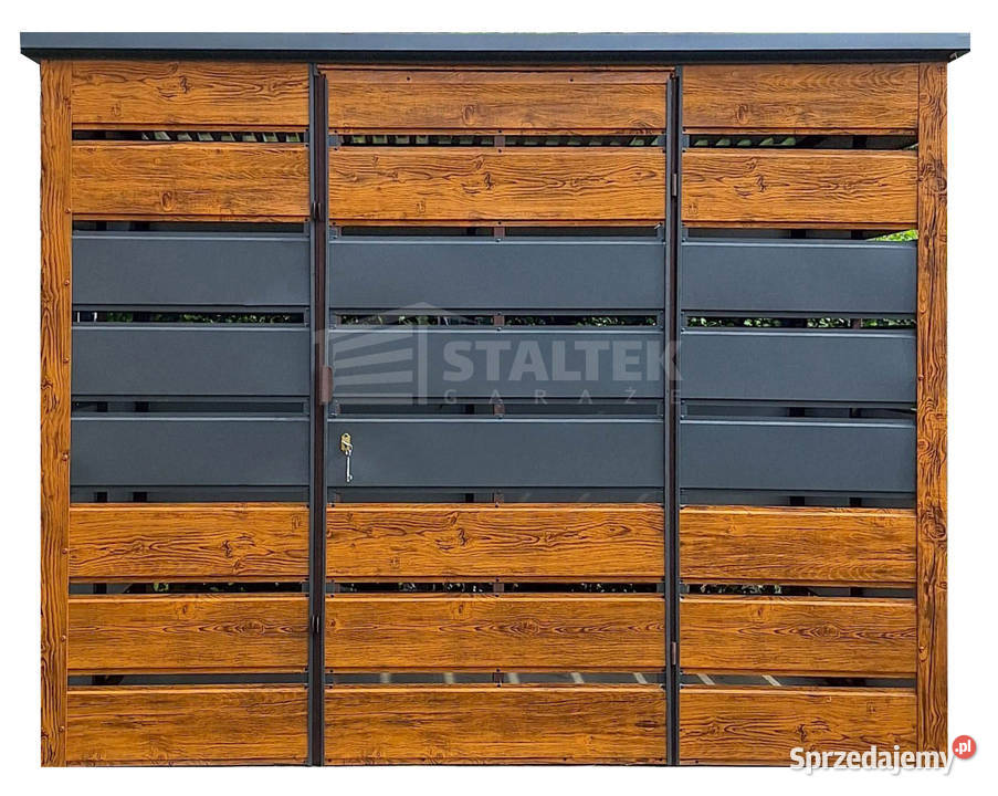 Wiata śmietnikowa 25x13 m antracyt drewnopodobny Koszalin
