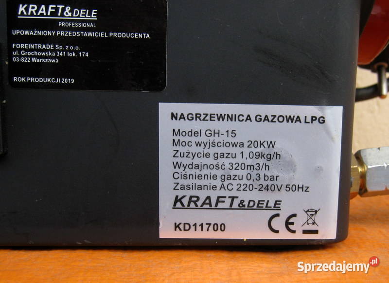 Nagrzewnica Gazowa LPG 20 kW Nagrzewnice Kraków