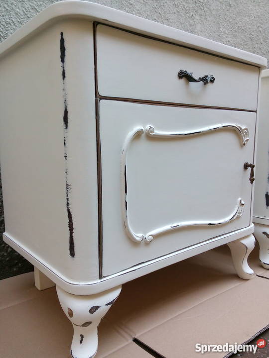 Szafki nocne białe komplet 2 w stylu Vintage Meble lubelskie