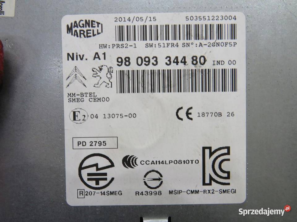 RADIO TUNER C4 PICASSO II 9809334480 lubelskie