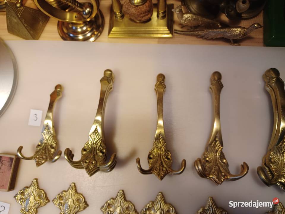 Piękny mosiężny wieszak Poznań sprzedam