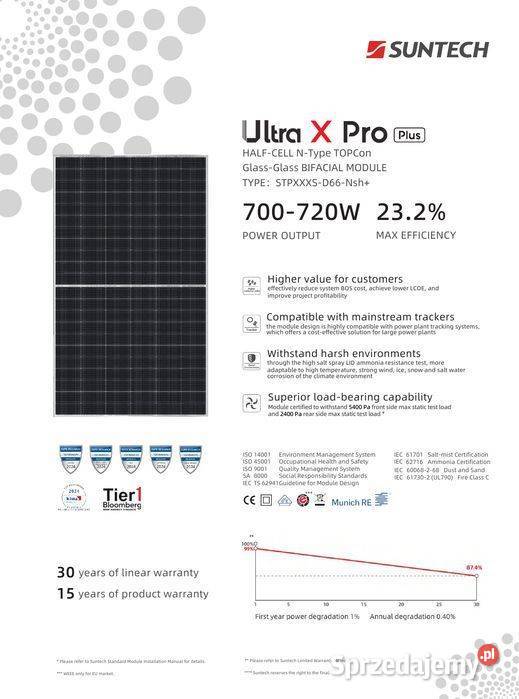 Moduł SUNTECH STP720SD66NSH bifacial Fotowoltaika sprzedam