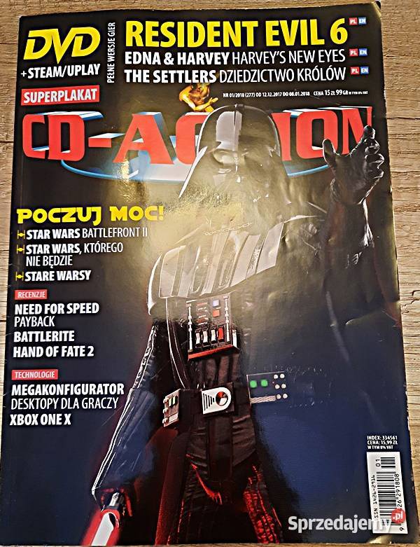 CDAction 1 2018 brak płyty Ostrów Wielkopolski sprzedam