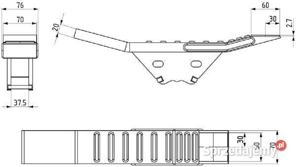 Redliczka 70 mm wzmocniona płaska 2otw pasująca Kamionna