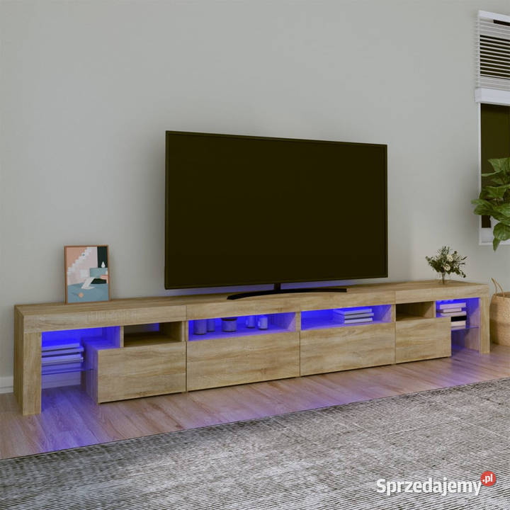 Szafka pod TV z oświetleniem LED dąb sonoma Warszawa sprzedam