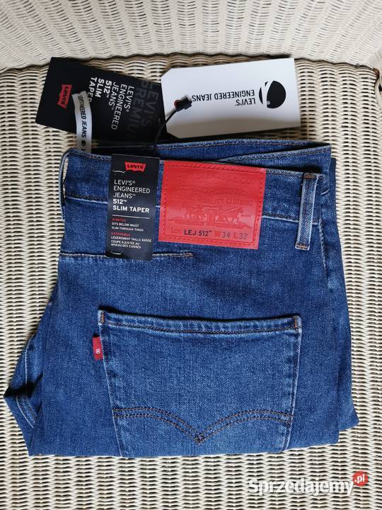 Levis 512 Slim Fit Taper W34 L32 Jeansy Super Odzież codzienna łódzkie Łódź