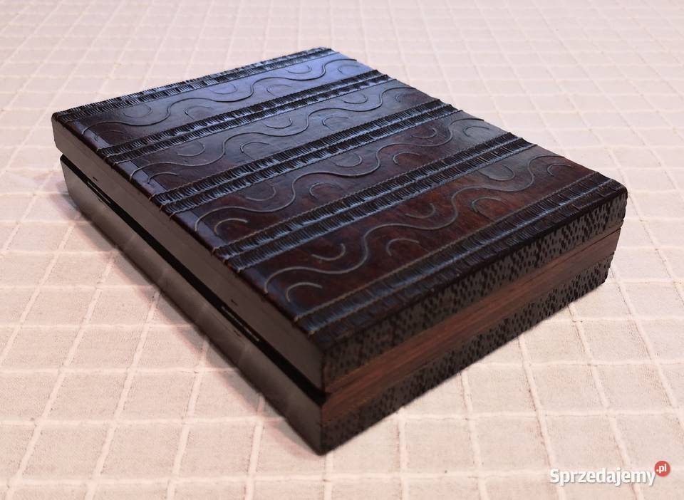 Szkatułka do kart z okresu PRL Rękodzieło Katowice sprzedam