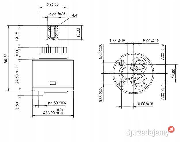 Głowica ceramiczna 35mm niska Sedal