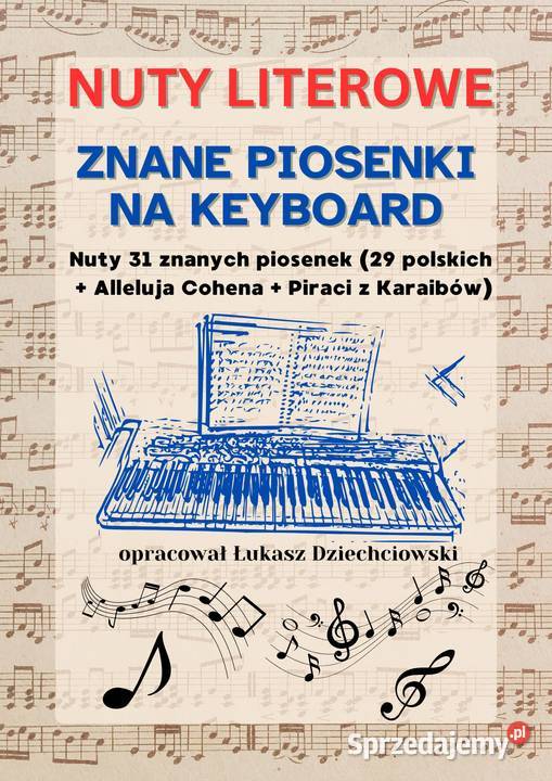 Nuty literowe Znane piosenki keyboard pianino Opole
