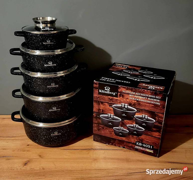 Garnki marmurkowe 5 czarne szare zachodniopomorskie Szczecin