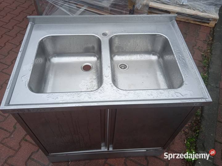 Stół z 2 zlewami drzwi skrzydłowe 90x60x85 Wrocław