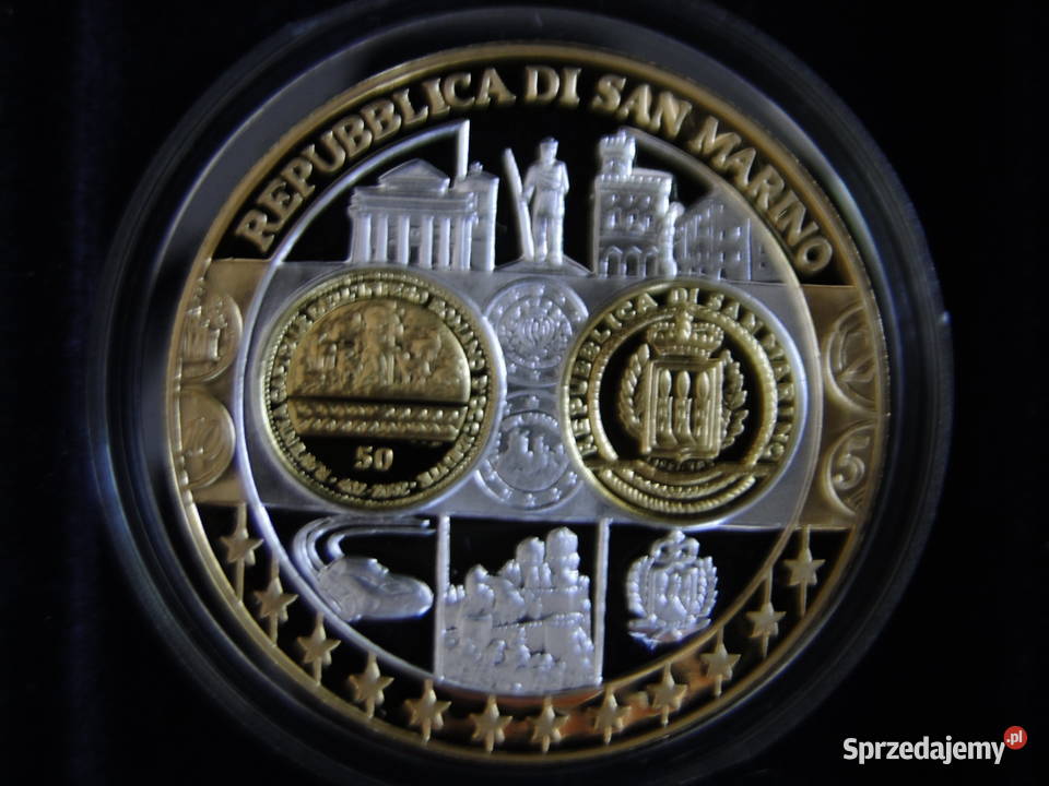 Numizmat San Marino srebro 999 pokryte 24 karat mazowieckie Warszawa