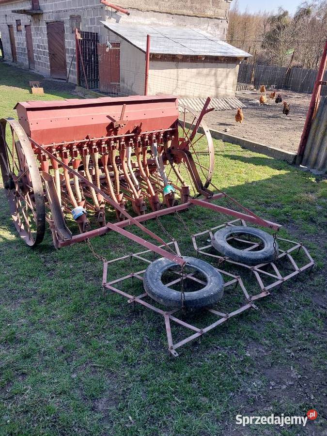 Siewnik poznaniak z broną powiększona skrzynia nieuszkodzony Siewniki i sadzarki Wólka Kańska-Kolonia