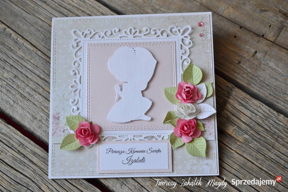 Kartka na Komunię ręcznie robiona różne wzory Słupsk sprzedam