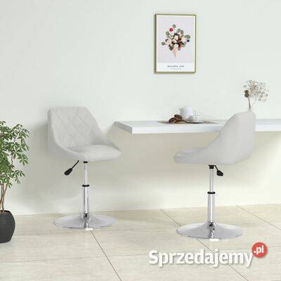 vidaXL Krzesła stołowe 2 białe obite sztuczną sprzedam