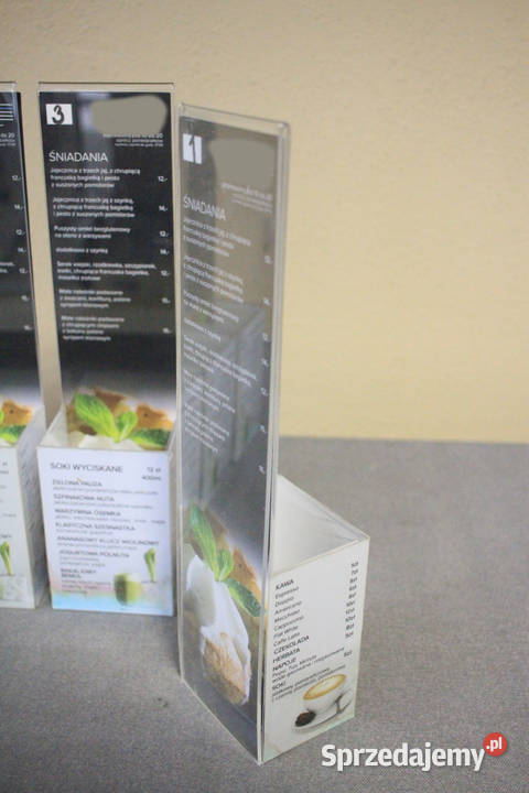 Stojak informacyjny z menu 14 sztuk Pszczyna
