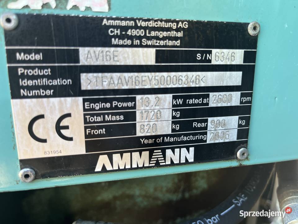 Walec drogowy Ammann AV16E Chojnów sprzedam